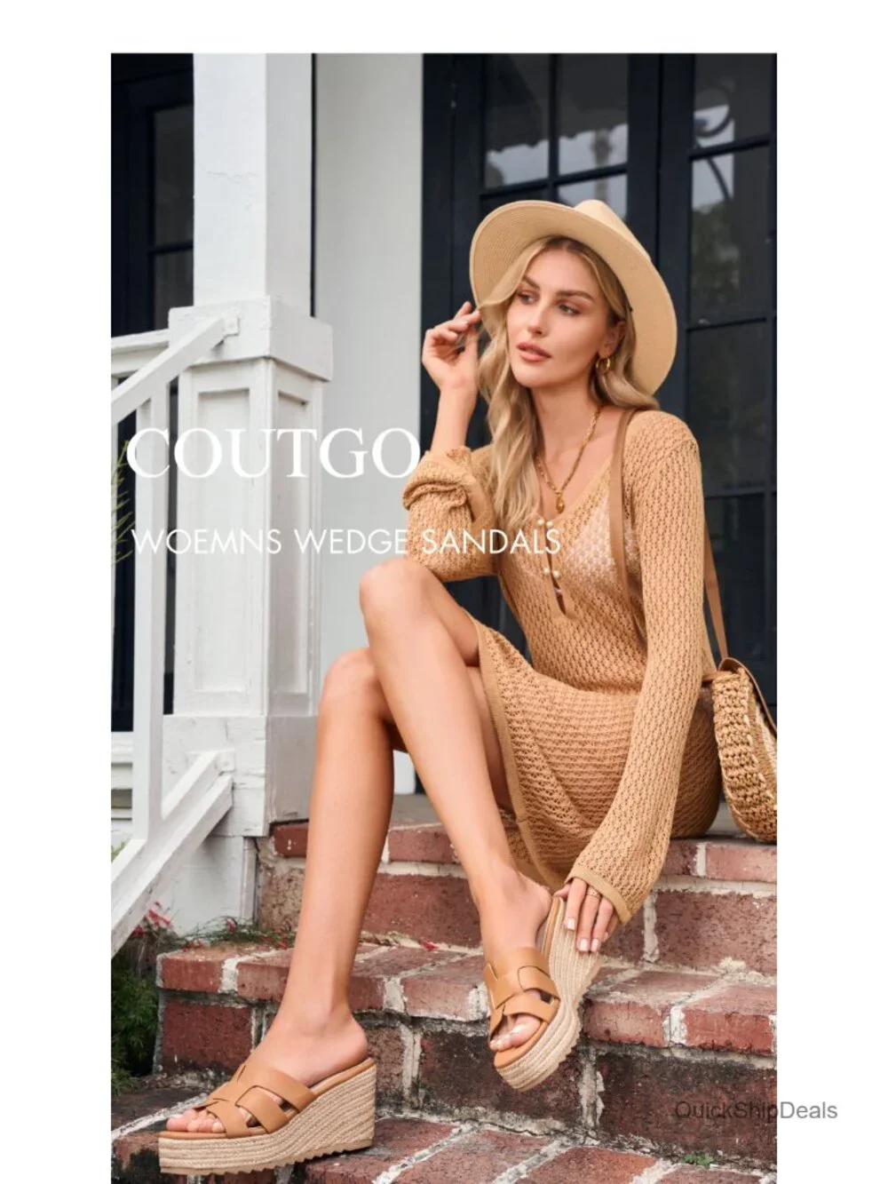 Wedge Sandals Platform Espadrille Heels Open Toe Strappy Slip On Casual Summer